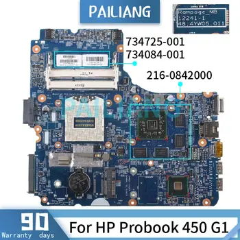 PAILIANG Nešiojamojo kompiuterio plokštę HP Probook 450 G1 Mainboard 734725-001 734084-001 SR17D 216-0842000 DDR3 tesed