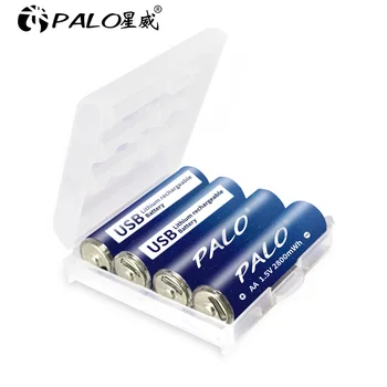PALO 1,5 V AA Li-Ion Baterija 2800mWh Li-Polimero USB AA Įkraunamos Ličio jonų Baterijos Batteri AA Už Pelė, Klaviatūra+USB Laidas 1