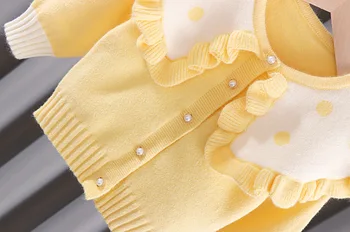 Pavasarį mergina kūdikių drabužiai megzti megztinis spiralės manžetai butas mezgimo megztinis mergaitėms vaikų drabužių gimtadienio, Kalėdų megztiniai