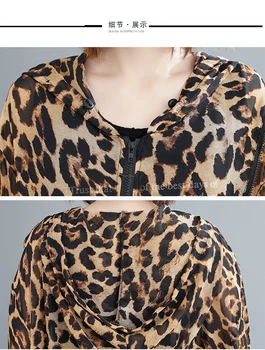 Ponia Ilgai Leapard Marškinėliai Pavasarį Moterys Prarasti Bliuzono Viršūnes Femme Ilgai Leopard Viršūnes Moterų Hoodies 1