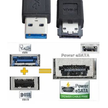 Power Over eSATA DC5V USB 3.0 Adapteris USB2.0 HDD/SSD/NELYGINIS eSATAp Skaičiuoklė