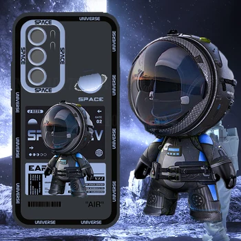 Prabanga Kosmosą Astronautas Telefoną Atveju Xiaomi Redmi 11 Pastaba 11S 10 9S 10S 9 Pro Max 8 7 6 5 10C 9A 9C 8A 7A 6A 5A Silikono Padengti