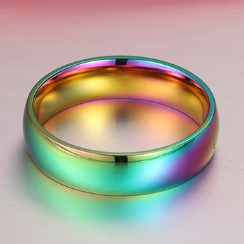 Rainbow Ring Nerūdijančio Plieno Vestuvių Juostas, Papuošalai, Juostos Lesbiečių & Gėjų Pora Žiedus Lebian & Gėjų Žiedai Lašas Laivybos Daugiaspalvis