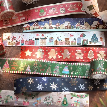 Retro Kalėdų Išvakarėse Snaigės Namas Lipnia Juosta Maskavimo Washi Tape 