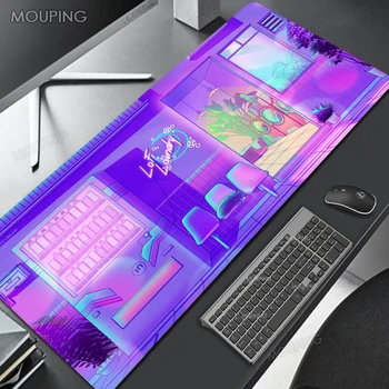 Rožinė Japonija Neon Pelės Mygtukai Didelis Gamer Mausepad DeskMat Kompiuterinių Žaidimų Priedai Meno Kilimų 90x40 Žaisti Kilimėliai Anime Office Kilimėlis