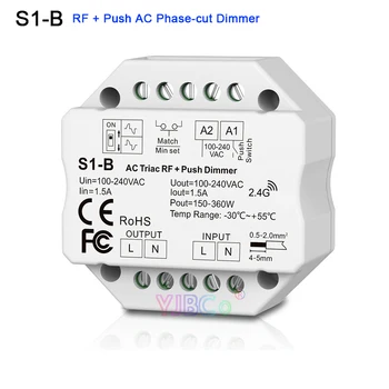 S1-B WT Wifi Led Simistorių RF Dimeris R1/R11 2.4 G Belaidis Nuotolinio AC 110V-220V 1.5 A 150W-360W Stumti Dimeris LED Controller Switch 2