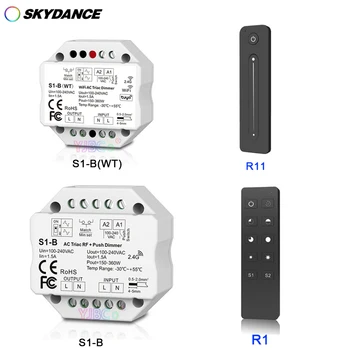 S1-B WT Wifi Led Simistorių RF Dimeris R1/R11 2.4 G Belaidis Nuotolinio AC 110V-220V 1.5 A 150W-360W Stumti Dimeris LED Controller Switch 5