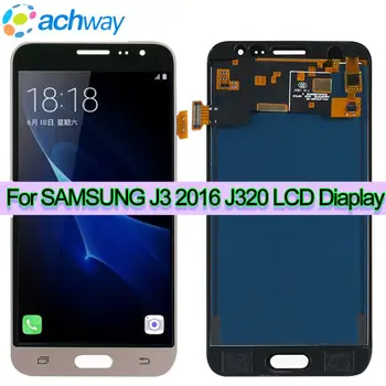 Samsung Galaxy j3 skyrius 2016 LCD Ekranas Jutiklinis Ekranas skaitmeninis keitiklis SM-J320F J320FN J320H J320M J320F/DS Reguliuoti Ryškumą Pakeitimo