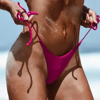 Seksualus, Moterų Plaukimo kelnes Brazilijos Įžūlus Bikini Bottom Pusėje Kaklaraištis Diržas Maudymosi Kostiumas Swimsuit Tvarstis Kaklaraištis Pusėje Paplūdimio kelnės