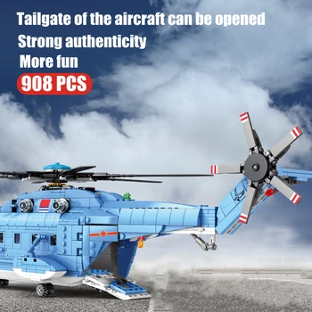 SEMBO Karinių Orlaivių Z18 Naudingumas Sraigtasparnio Modelis Blokai Armijos Kareivis, Ginkluotas Lėktuvas Plytų Žaislai Vaikams Dovanos