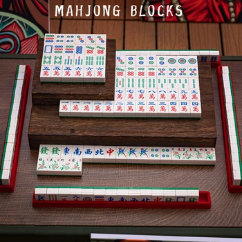 SEMBO SS Klasikinis Kinų Animacinių filmų Mahjong Modelio Blokai Idėjų Tradicinį Žaidimą Plytų Asamblėjos 
