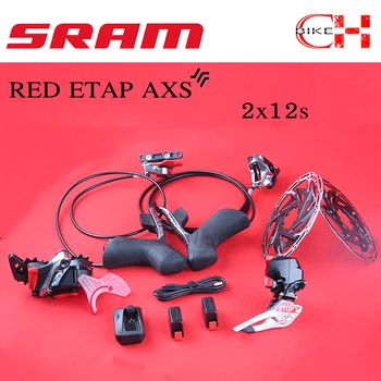 SRAM RED EATP AXS 2X12 Greitis Kelių Dviratį Belaidžio ryšio Elektronika Hidrauliniai Diskiniai Stabdžiai Shifter Svirtis Derailleur Groupset Dviračių Rinkinys