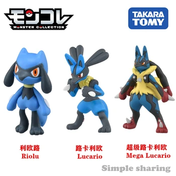 TAKARA TOMY Anime Pokemon Kardas ir Skydas Žaidimas Derva Modelis Apdaila Kolekcijos Žaislas 3-5cm MS-52 10 29 Super Lucario Leo Kelių