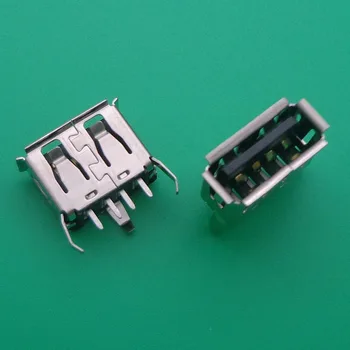 Tipas, Vienodo Kampo (180 Laipsnių) Moterų USB PCB Jungties Lizdas, USB Lizdas Kištukas 3 kojos+4 pin 0