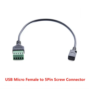 USB Micro Vyrų ar Moterų Tipas-C Male USB 2.0 Male Mini USB Vyras į 5Pin Varžto Jungtis su Shield Terminalo Kištuko Adapterio Kabelis 1