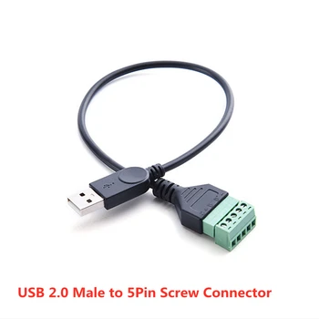 USB Micro Vyrų ar Moterų Tipas-C Male USB 2.0 Male Mini USB Vyras į 5Pin Varžto Jungtis su Shield Terminalo Kištuko Adapterio Kabelis 5