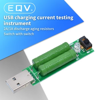 USB Mini Išleidimo Apkrovos Rezistorius Skaitmeninis Srovės voltmetras Testeris, 2A, 1A, Su Jungikliu 1A Žalia Led 2A Raudonas Led