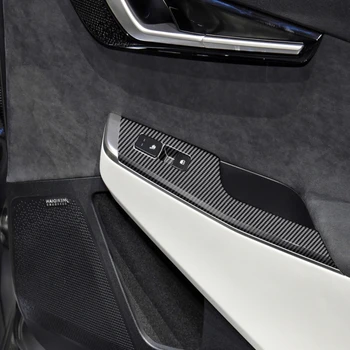 Už KIA EV6 GT Line 2021 2022 Interjero ABS carbonfiber Durų Porankiai Lango Stiklo Pakėlimo Mygtuką Perjungti Padengti automobilių reikmenys