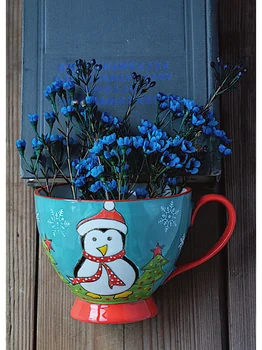 Vaikų dovana Kalėdų vandens puodelį Keraminės kavos puodelio Pora taurės Pusryčiai taurės Didelis spalvų office vandens puodelis gali būti šildomas 2