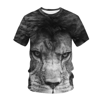Vasaros klasikinės mados vyriški T-shirt 3D atspausdintas trumpas rankovės juokinga gyvūnų marškinėliai Atsitiktinis apykaklės marškinėliai street wear