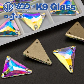 VDD Ilgai-trikampis Aukščiausios Kokybės K9 Stiklo Siūti kalnų krištolas Siuvimo Crystal AB Butas Atgal Masės Drabužių Dekoravimas Vestuvių Suknelė 0