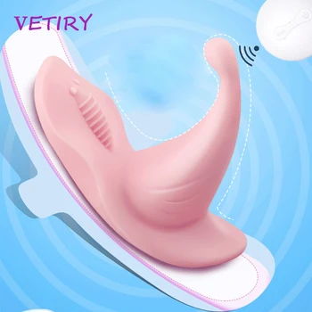 VETIRY Nešiojami Vibratorius Dildo Panty Nuotolinio Valdymo 7 Greičio Klitorio Vaginos Stimuliatorius Sekso Žaislai Moterims, Moteriška Masturbacija