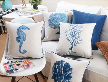 Viduržemio jūros pagalvę Amerikos Jūrų Serijos Pagalvės, pagalvėlės, namų dekoratyvinės Pagalvėlės, Patalynė užvalkalas sofos pagalvėlių 1