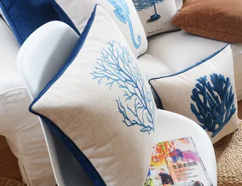 Viduržemio jūros pagalvę Amerikos Jūrų Serijos Pagalvės, pagalvėlės, namų dekoratyvinės Pagalvėlės, Patalynė užvalkalas sofos pagalvėlių 4