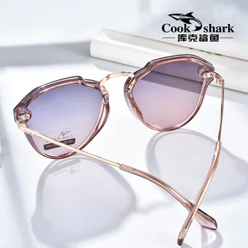 Virėjas Ryklys 2020 nauji akiniai nuo saulės moteriški akiniai nuo saulės HD poliarizuota vairavimo hipster akinių mados