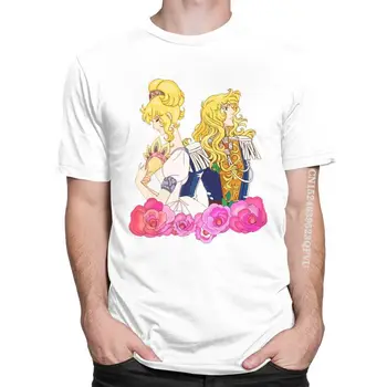 Vyrai Lady Oscar Mergaitė Ir Berniukas Androgyne T Shirt Grafikos Medvilnės Rose Versalio Marškinėlius Classic Tee Shirt Grafikos Tees 2