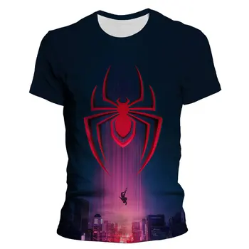 Vyriški Drabužiai Stebuklas Hero Spider-Man 3D Spausdinimo Cool Berniukas, Mergaitė, Vaikiški marškinėliai Vasaros trumpomis Rankovėmis Streetwear Moterų Marškinėliai Topai