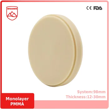 Wissden Monolayer PMMA Disko（5 vnt）98,12-30mm Dantų Lab Medžiagų Atviros Sistemos, CAD/CAM