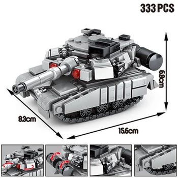 WW2 Duomenys Karinio Rusijos T-90 Amerikos M1A2 Abrams Pagrindinis Tankas Blokai WW II 4 Nustatyti Ginklą Modelio Berniukas Žaislai Vaikas Dovana 0
