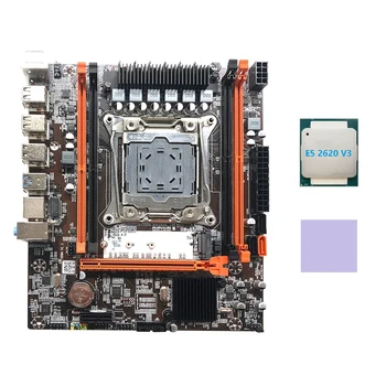 X99H Plokštė LGA2011-3 Kompiuterio Plokštę Paramos Xeon E5 2678 2666 V3 Serijos CPU Su E5 2620 V3 CPU+Šilumos Padas 4