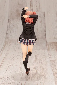 Yuigahama Yui Anime Pav Mokyklos Vienodos Stovi Mergina Jaunatviškas Gyva PVC Modelį, Kolekcines, Namų Dekoro Kompiuterio Darbalaukio Žaislai
