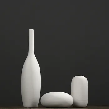 Šiaurės Europos Stiliaus Baltos Keramikos Vaza Scenografija Modernus Minimalistinio Gėlių Konteinerių Kambarį Namo Apdaila