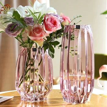 Šiaurės paprastas didelės stiklo vaza skaidri spalva hydroponic turtingas bambuko lily rose vaza kambarį gėlių kompozicijų papuošalai