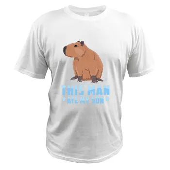 Šis Žmogus Valgė Mano Sūnus T Shirt Juokinga Capybara Gyvūnų Gerbėjų Meme Dovana Tee Viršūnės Vasarą Medvilnės Unisex Atsitiktinis marškinėliai EU Dydis