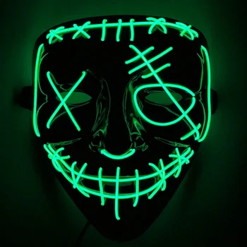 Šviesos Neonas Kaukės Švyti Tamsoje Helovinas LED Kaukė Masque Maskuotis Kostiumas DJ Šalies Helovinas Apdailos
