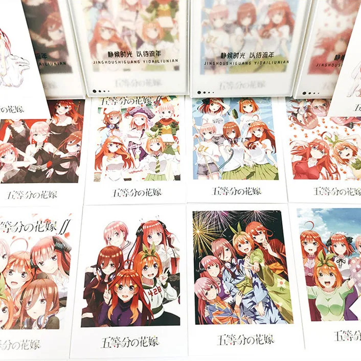 40pcs/set Miku Nakano Nino Lomo Korteles Esmingiausia Quintuplets Anime Photocard Žymą Kawaii Pranešimą Kortelės Vaikas Raštinės reikmenys 4