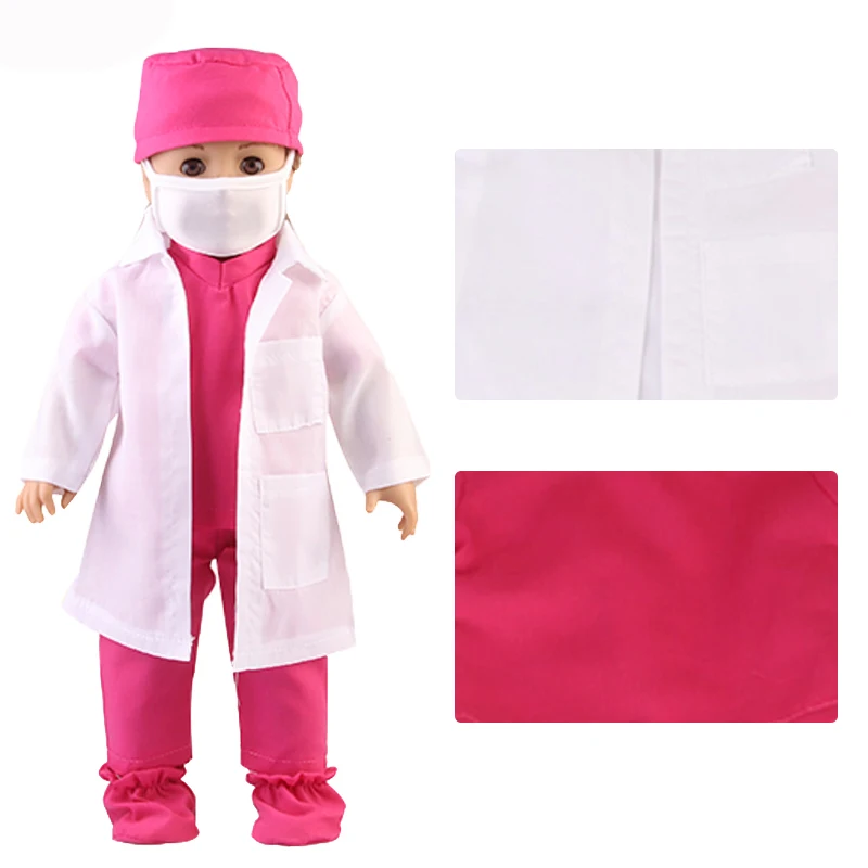 Gydytojas, Slaugytoja Vienodi,Medicinos Reikmenys, 18Inch Amerikos Nenuco &43Cm ReBorn Baby Doll Mūsų Karta Mergina Žaislai, Lėlės Drabužiai 3