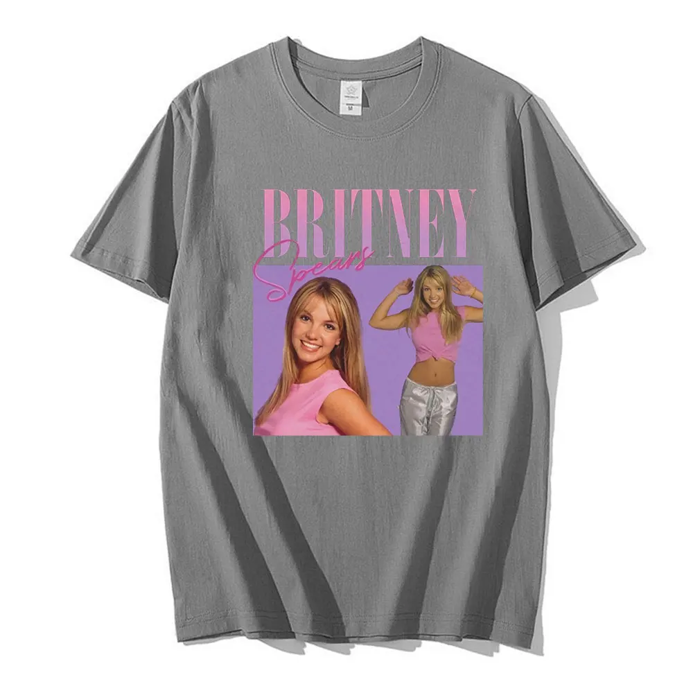Britney Spears Gražių Nuotraukų Spausdinimo T-shirt Hipster Atsitiktinis Marškinėlius Harajuku Vyras trumpomis Rankovėmis Viršūnes Tee Kasdien Laukinių Moterų Marškinėliai 0