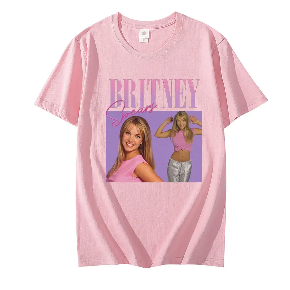 Britney Spears Gražių Nuotraukų Spausdinimo T-shirt Hipster Atsitiktinis Marškinėlius Harajuku Vyras trumpomis Rankovėmis Viršūnes Tee Kasdien Laukinių Moterų Marškinėliai 1