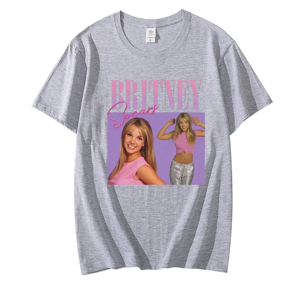 Britney Spears Gražių Nuotraukų Spausdinimo T-shirt Hipster Atsitiktinis Marškinėlius Harajuku Vyras trumpomis Rankovėmis Viršūnes Tee Kasdien Laukinių Moterų Marškinėliai 2