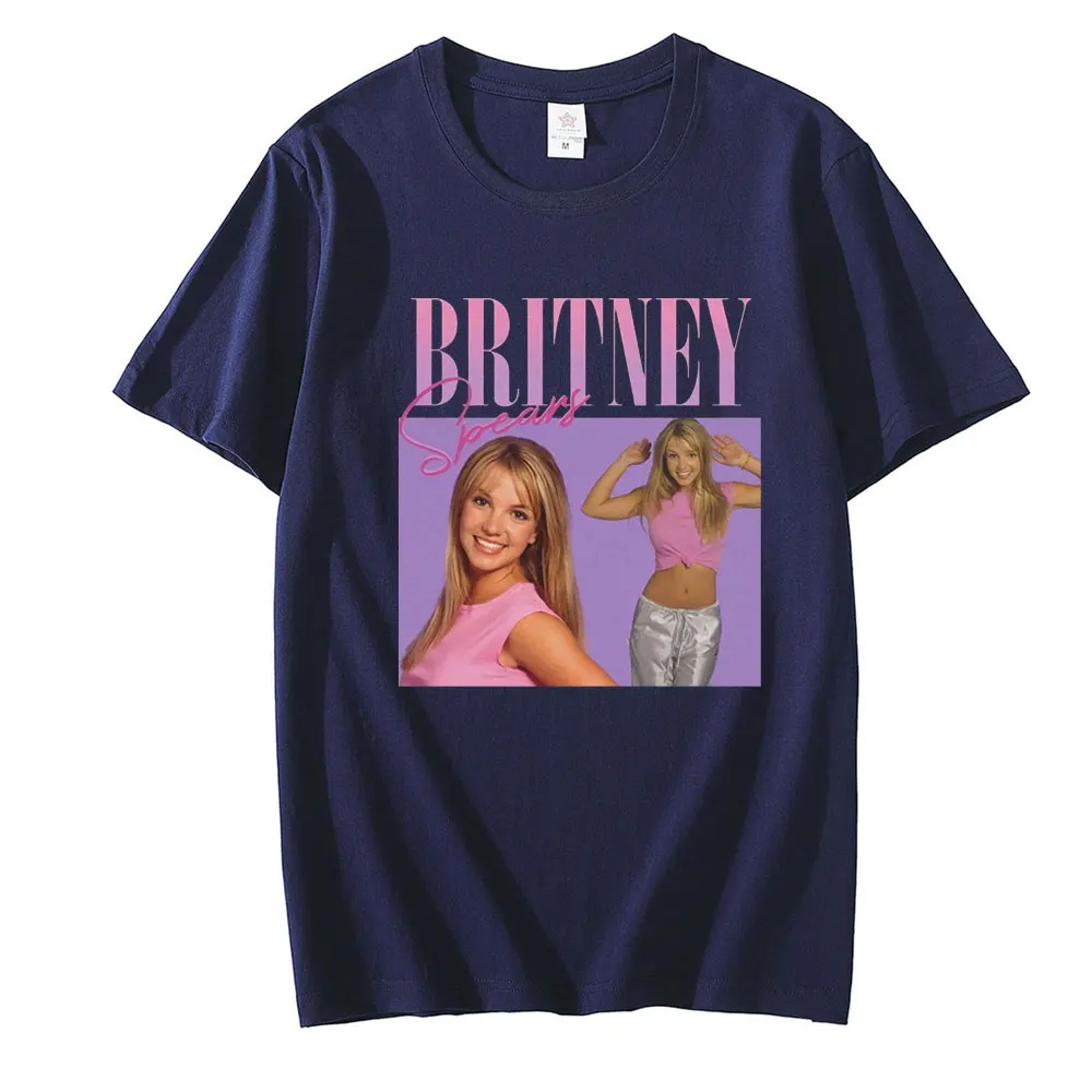 Britney Spears Gražių Nuotraukų Spausdinimo T-shirt Hipster Atsitiktinis Marškinėlius Harajuku Vyras trumpomis Rankovėmis Viršūnes Tee Kasdien Laukinių Moterų Marškinėliai 3