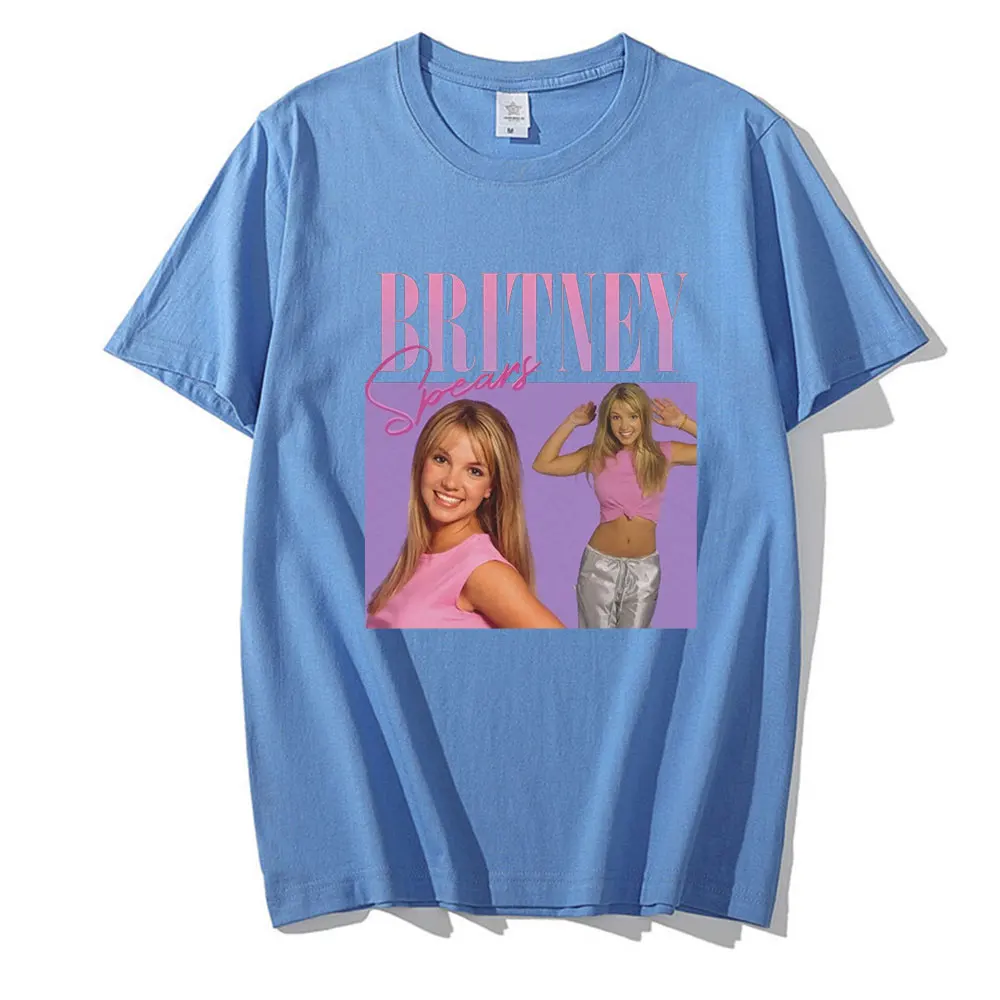 Britney Spears Gražių Nuotraukų Spausdinimo T-shirt Hipster Atsitiktinis Marškinėlius Harajuku Vyras trumpomis Rankovėmis Viršūnes Tee Kasdien Laukinių Moterų Marškinėliai 4