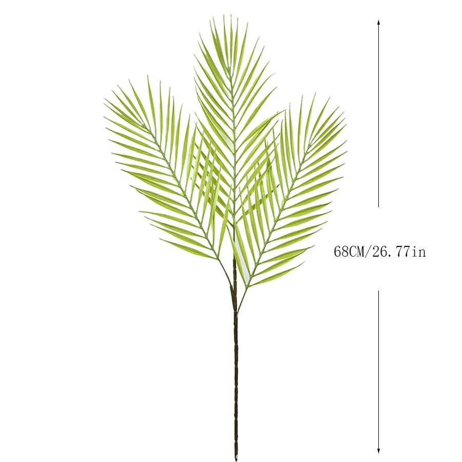 68cm Dirbtinis Atogrąžų Palmių Lapai Ilgai Medžio Šakos Žalios Namų Kambarį Miegamojo Dekoravimo Reikmenys, Plastikiniai Netikrą Augalai 3