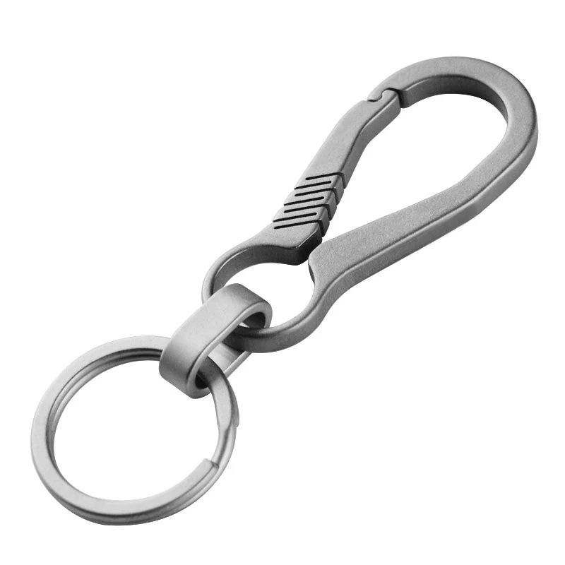 Aukštos Kokybės Realus Titano Keychain Prabangių Vyrų Key Chain Užsakymą Užrašu Lengvas EDC Automobilio Raktų Pakabukų Laikiklis Priedai 2