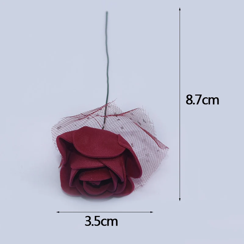 144 Vnt 3,5 cm Putų Rose Dirbtinių Gėlių su Siūlų už Vestuves 