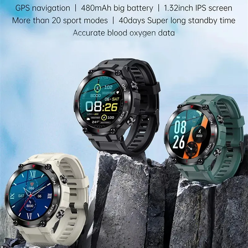 Gainbang Smart Žiūrėti GPS Lauko Sporto, Sveikatingumo Apyrankė Super Ilgas Laukimo Laikrodis Širdies ritmo Monitorius Tracker Smartwatch
